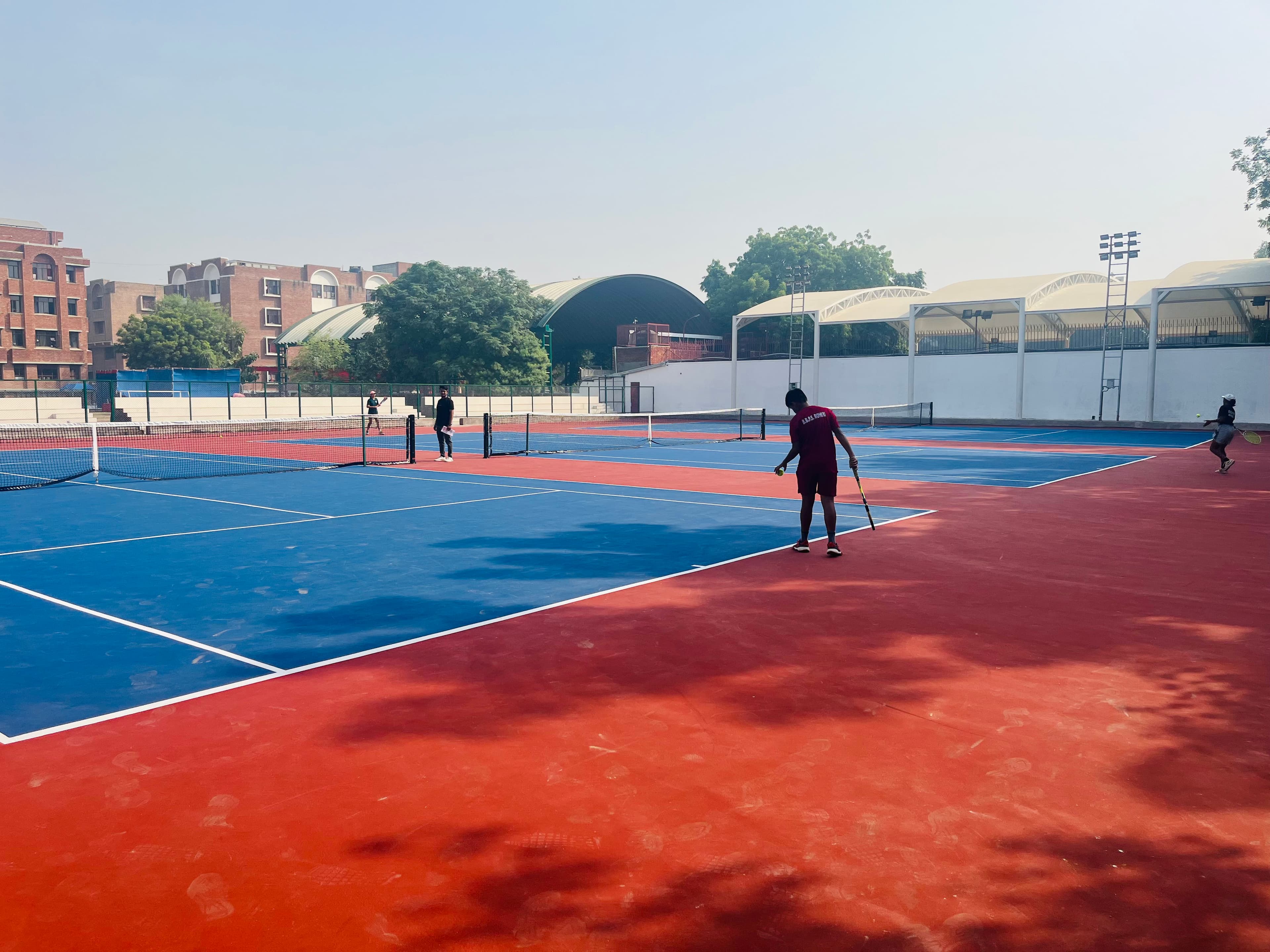 Tennis match action shot